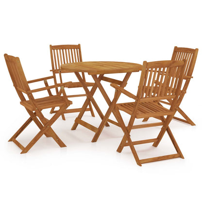 vidaXL Salon de jardin 5 pièces pliant en bois d'acacia massif