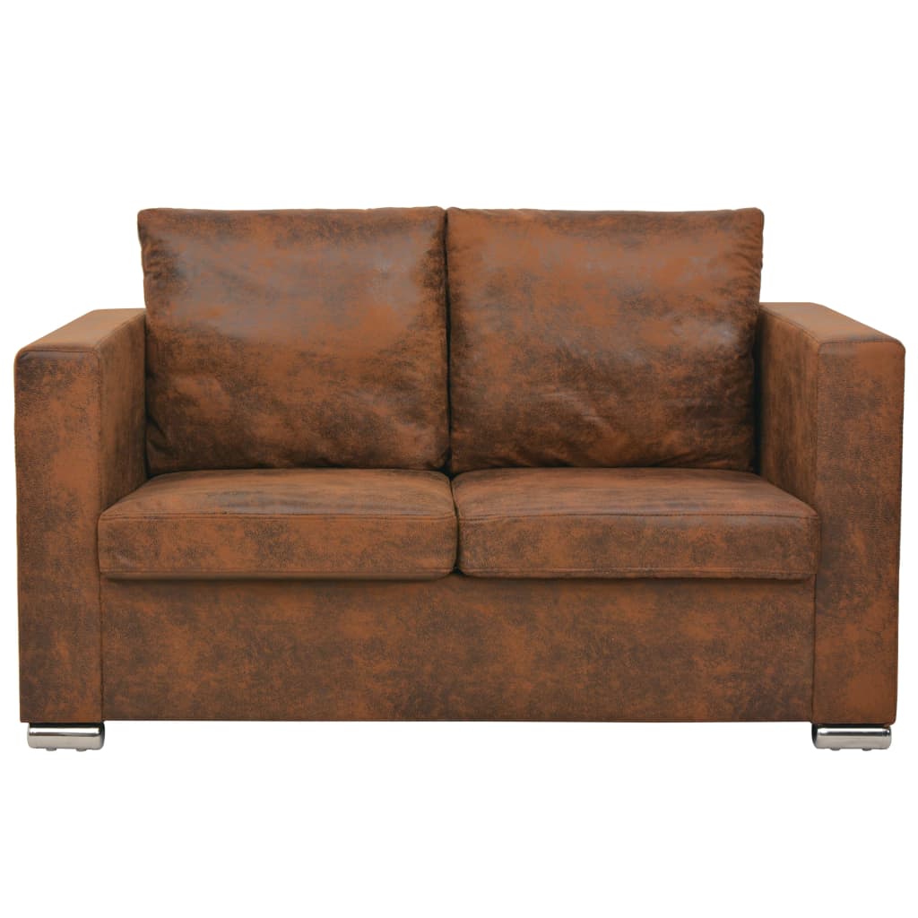 vidaXL Sofa 2-Sitzer 137x73x82 cm Wildleder-Optik