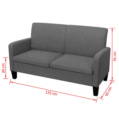 vidaXL 2-Sitzersofa 135 x 65 x76 cm Dunkelgrau