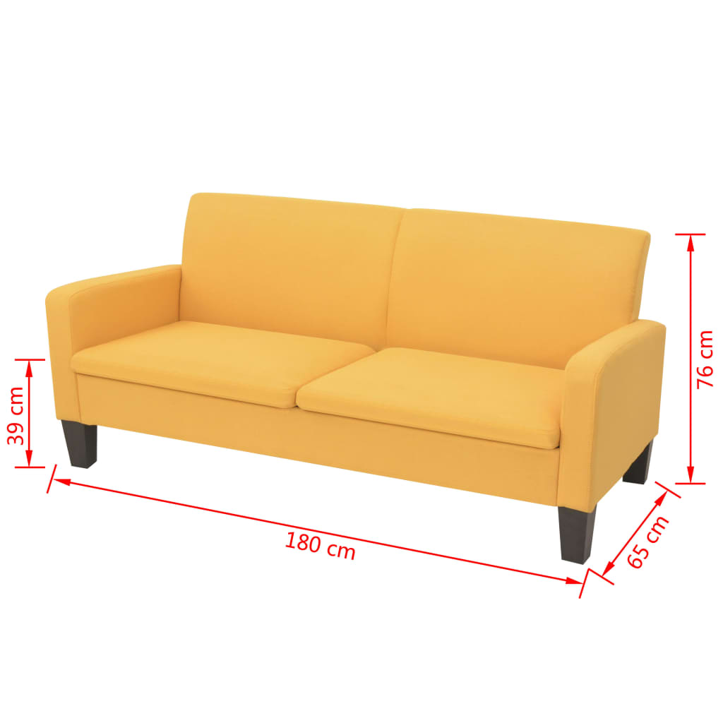 vidaXL 3-Sitzersofa 180 x 65 x76 cm Gelb