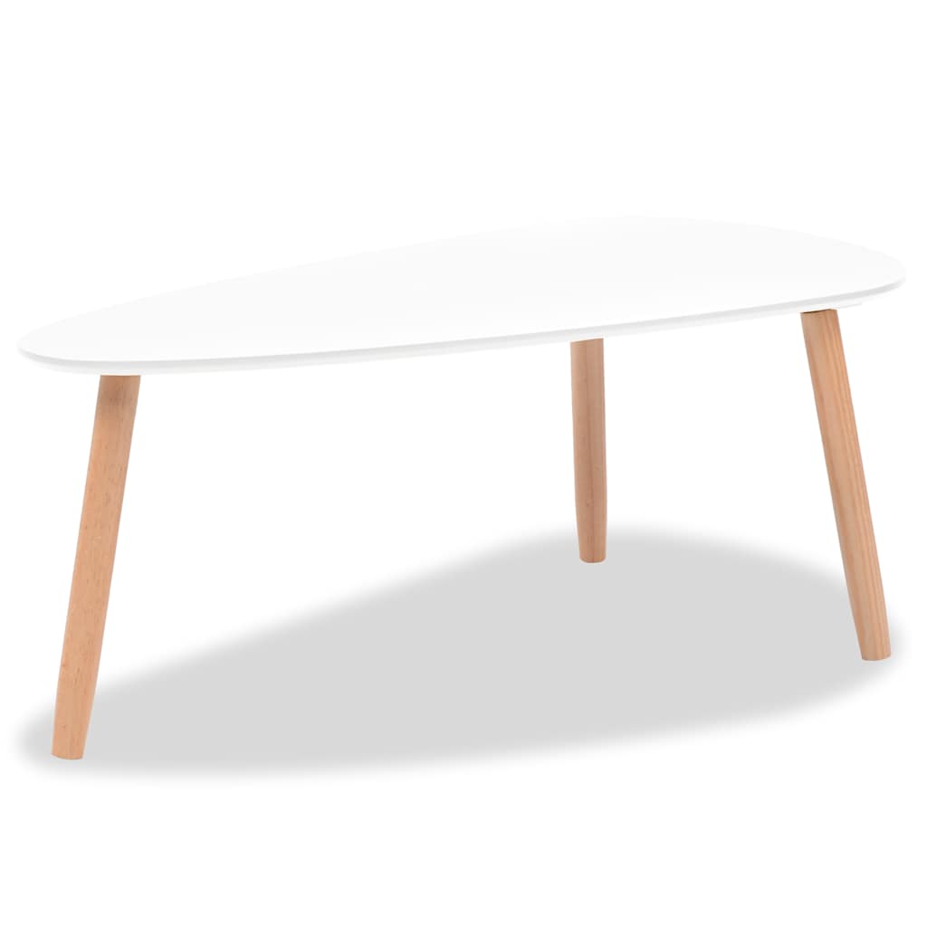 vidaXL Lot de 2 tables basses en pin massif blanc