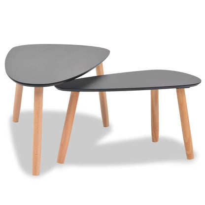 vidaXL Ensemble de 2 tables basses en pin massif noir