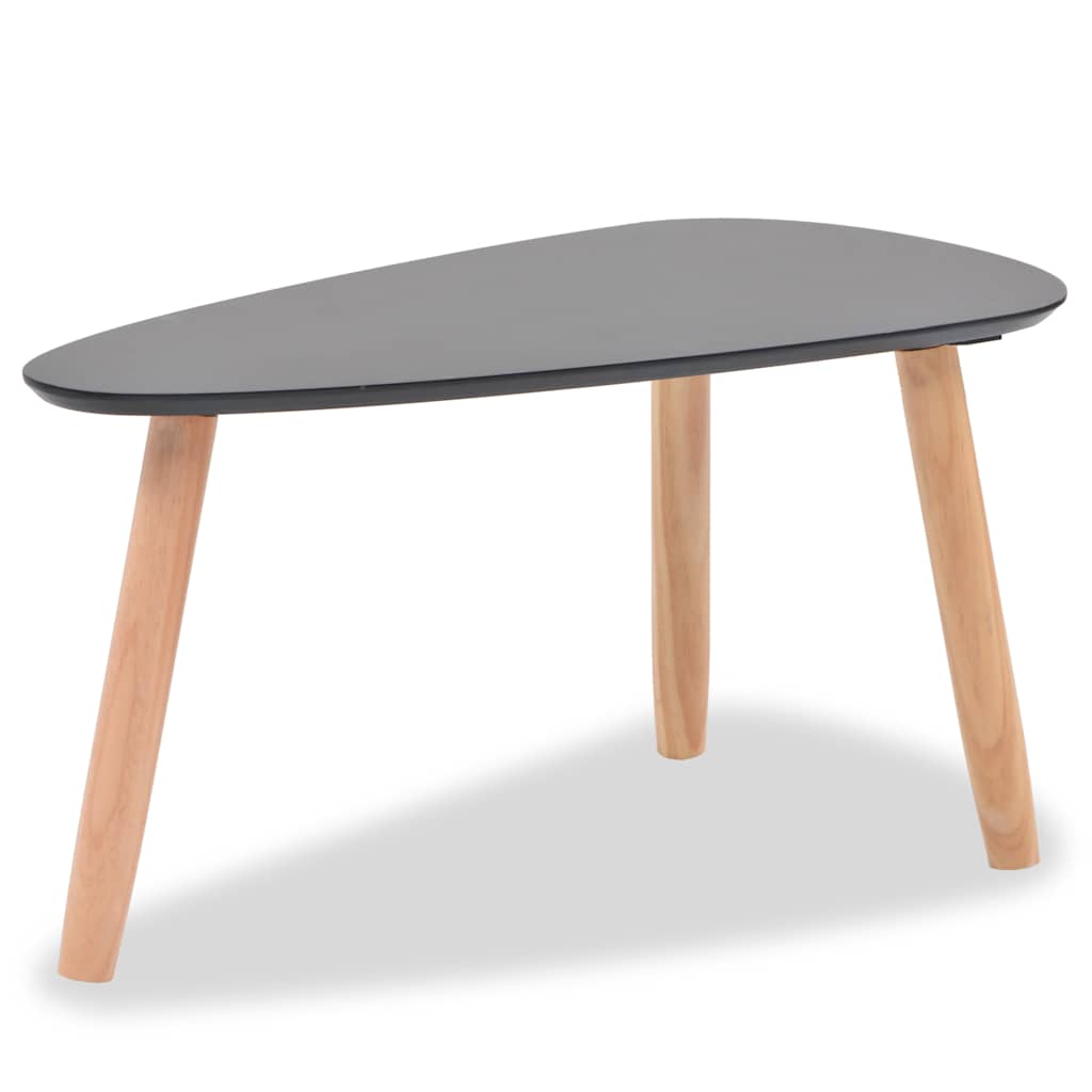 vidaXL Ensemble de 2 tables basses en pin massif noir