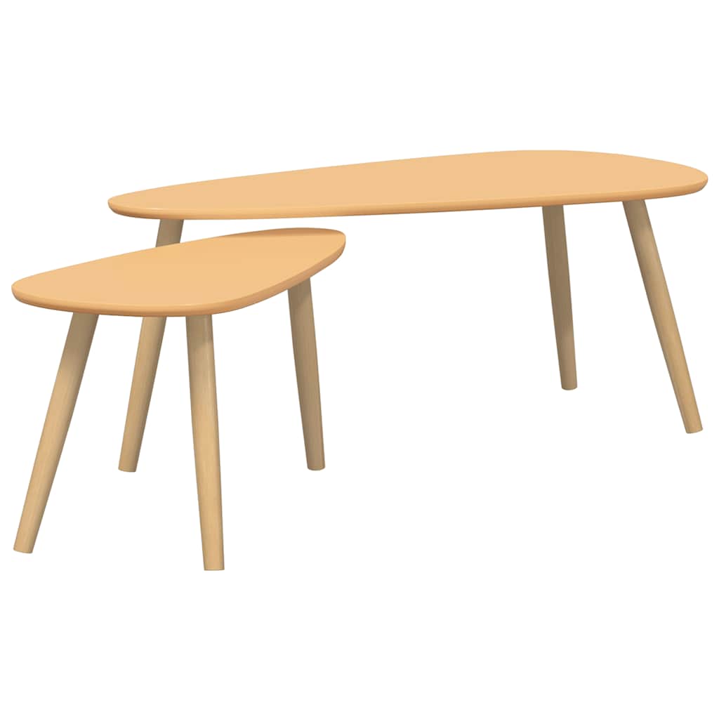 vidaXL Ensemble de 2 tables basses en pin massif marron