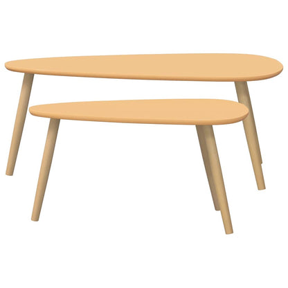 vidaXL Ensemble de 2 tables basses en pin massif marron
