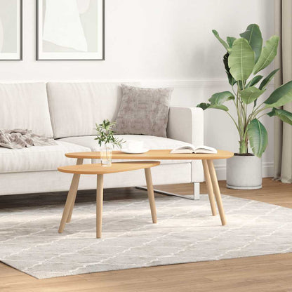 vidaXL Ensemble de 2 tables basses en pin massif marron