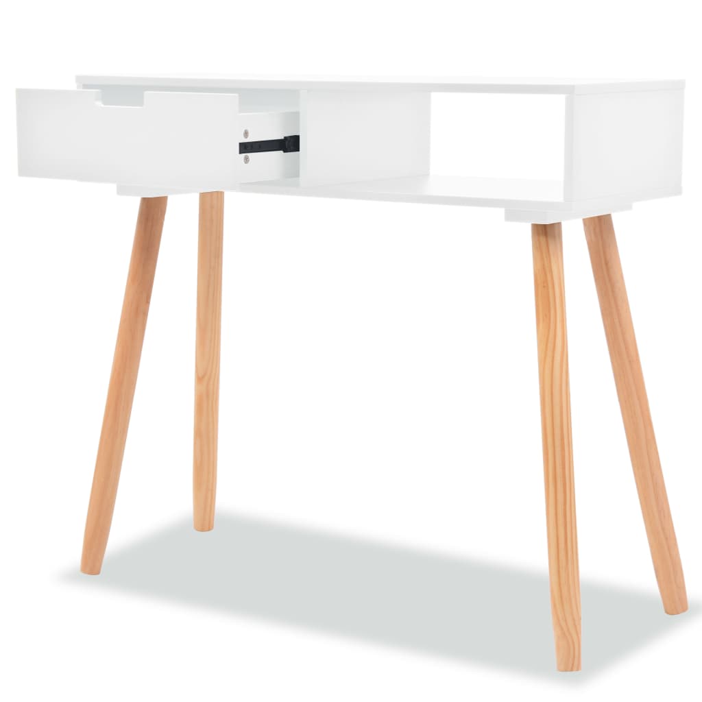 vidaXL Konsolentisch Kiefernholz Massiv 80 x 30 x 72 cm Weiß