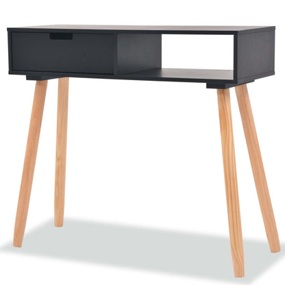 vidaXL Konsolentisch Kiefernholz Massiv 80 x 30 x 72 cm Schwarz