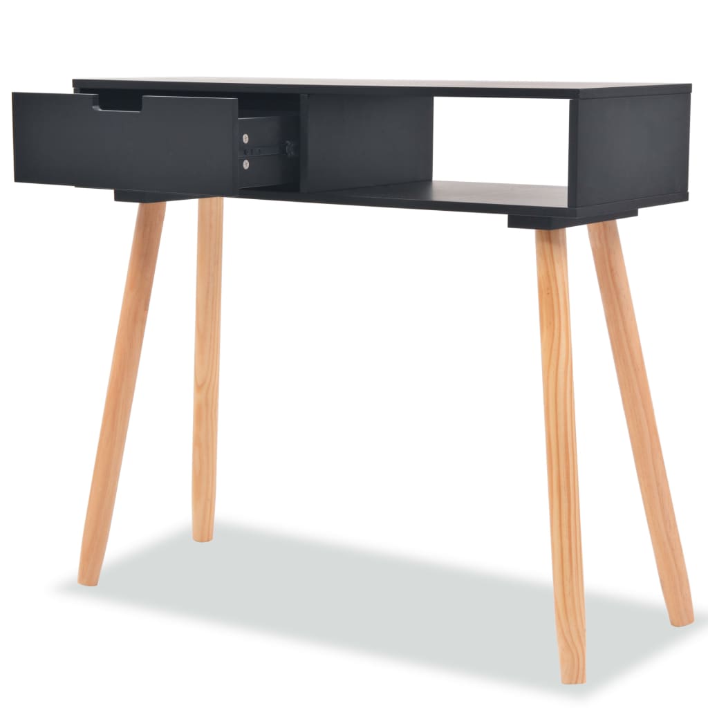 vidaXL Konsolentisch Kiefernholz Massiv 80 x 30 x 72 cm Schwarz
