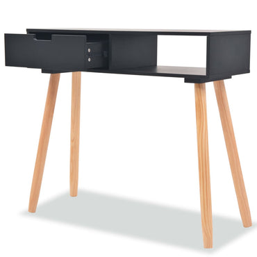 vidaXL Konsolentisch Kiefernholz Massiv 80 x 30 x 72 cm Schwarz