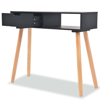 vidaXL Konsolentisch Kiefernholz Massiv 80 x 30 x 72 cm Schwarz