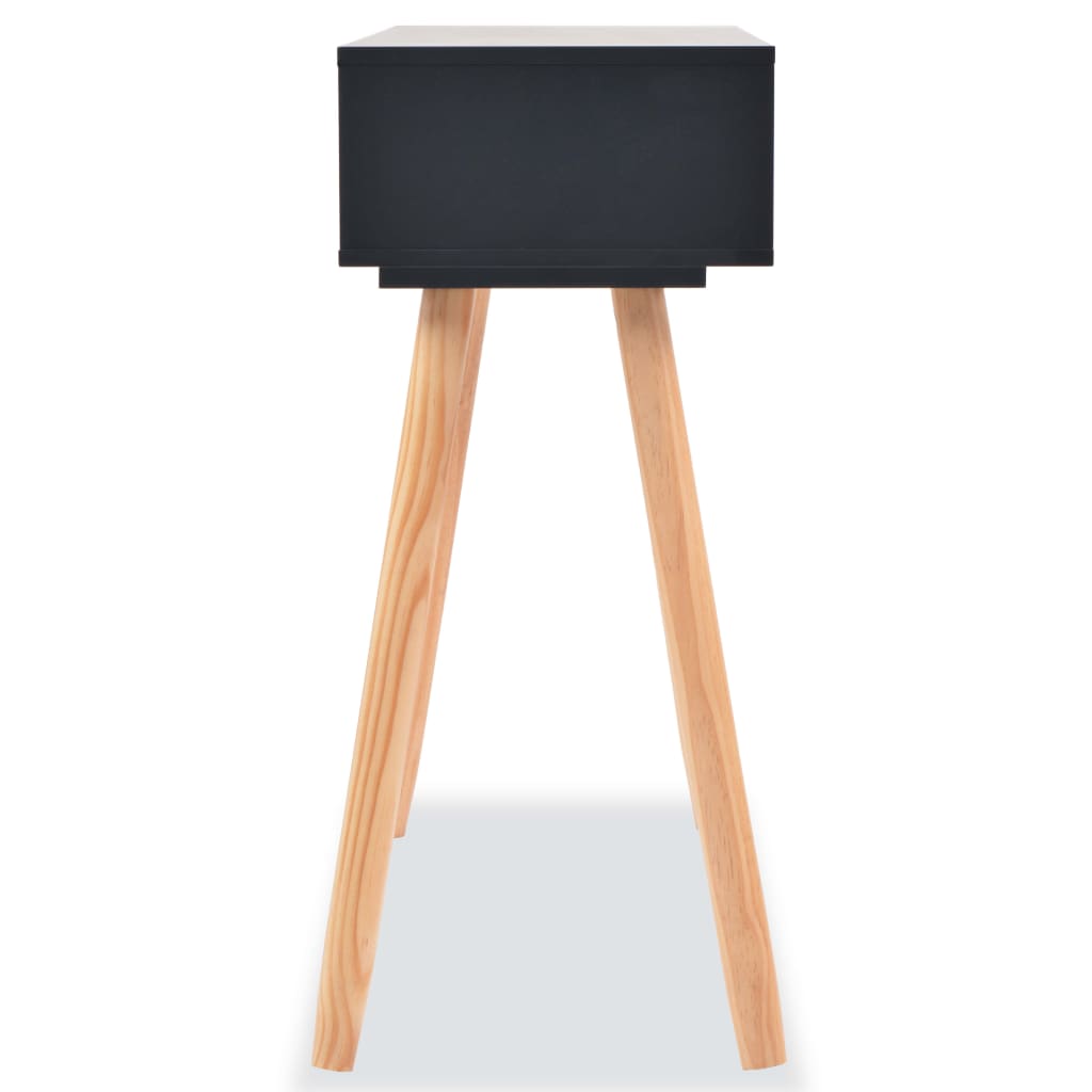vidaXL Konsolentisch Kiefernholz Massiv 80 x 30 x 72 cm Schwarz