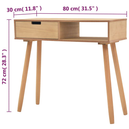 vidaXL Konsolentisch Kiefernholz Massiv 80 x 30 x 72 cm Braun