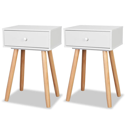 vidaXL Tables de chevet 2 pcs Bois de pin massif 40x30x61 cm Blanc