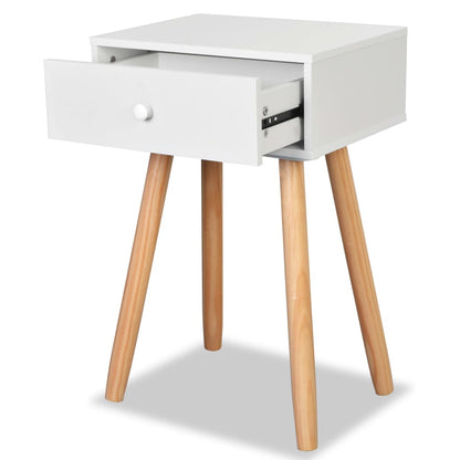 vidaXL Tables de chevet 2 pcs Bois de pin massif 40x30x61 cm Blanc