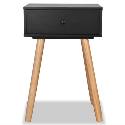 vidaXL Tables de chevet 2 pcs Bois de pin massif 40x30x61 cm Noir