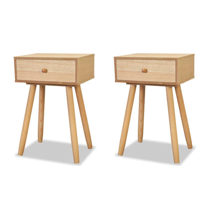 vidaXL Tables de chevet 2 pcs Bois de pin massif 40x30x61 cm Marron