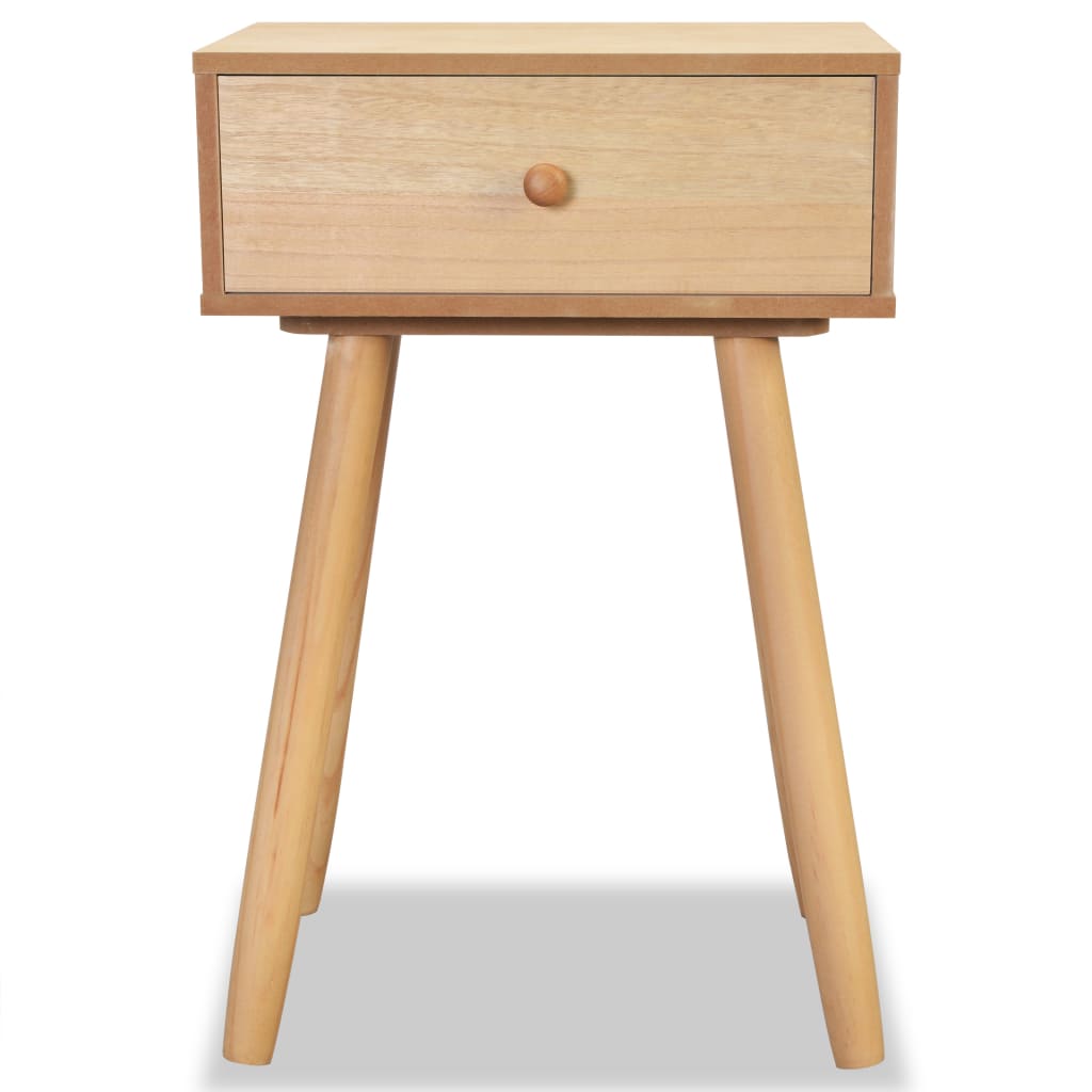 vidaXL Tables de chevet 2 pcs Bois de pin massif 40x30x61 cm Marron