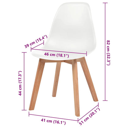 vidaXL Esszimmerstühle 6 Stk. Weiß Kunststoff