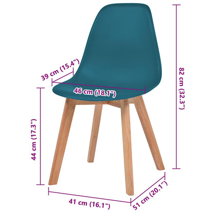vidaXL Chaises de salle à manger 6 pcs Turquoise Plastique