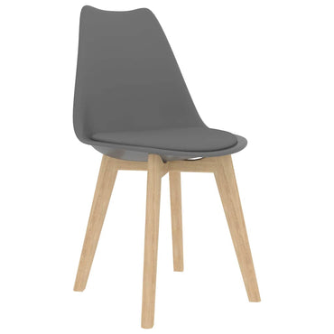 vidaXL Esszimmerstühle 2 Stk. Grau Kunststoff