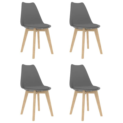 vidaXL Chaises de salle à manger 4 pcs. Gris Plastique