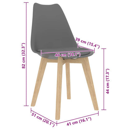 vidaXL Chaises de salle à manger 4 pcs. Gris Plastique