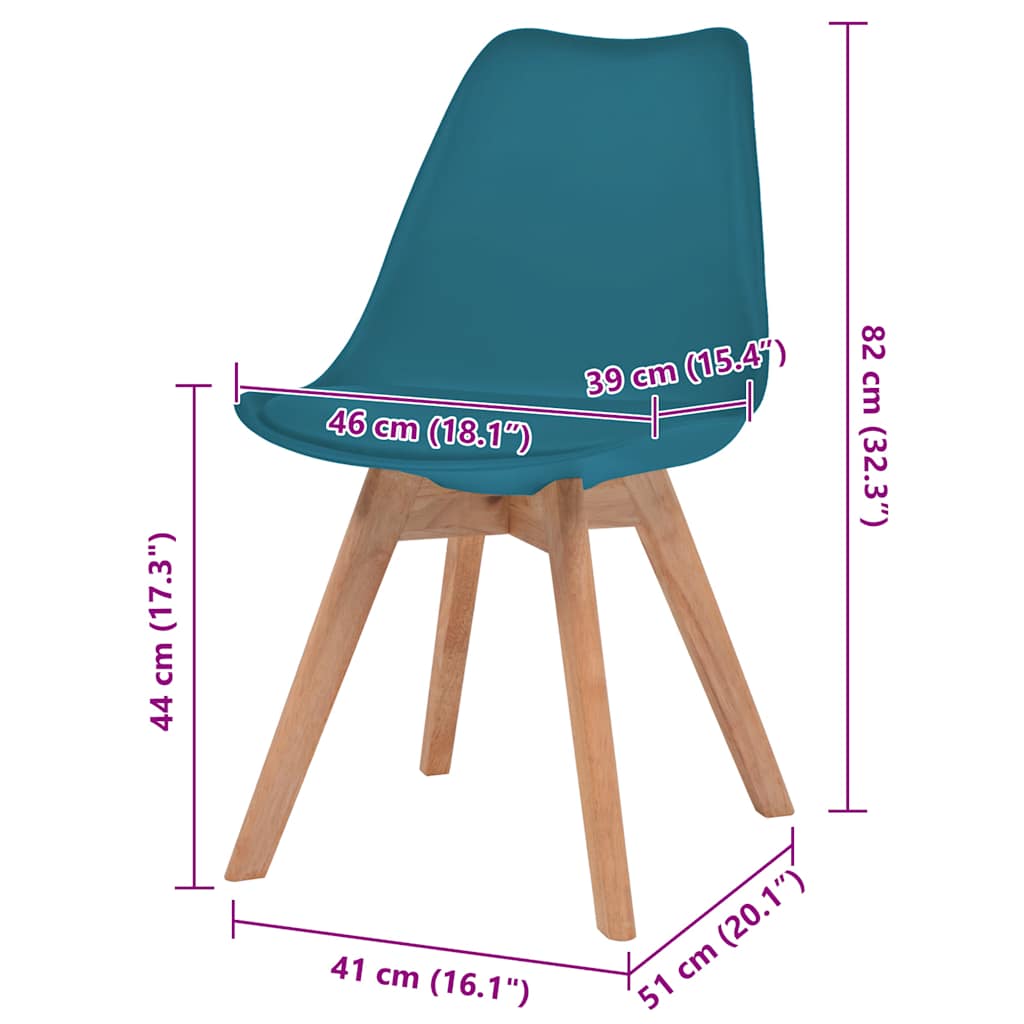 vidaXL Esszimmerstühle 2 Stk. Türkis Kunststoff