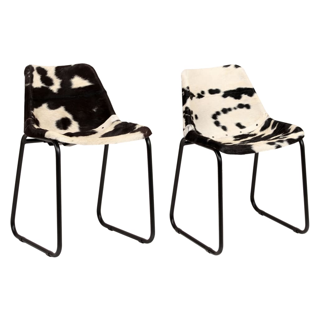 vidaXL Chaises de salle à manger 2 pcs. Cuir de chèvre véritable
