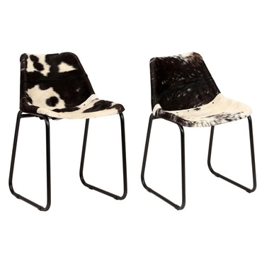 vidaXL Chaises de salle à manger 2 pcs. Cuir de chèvre véritable
