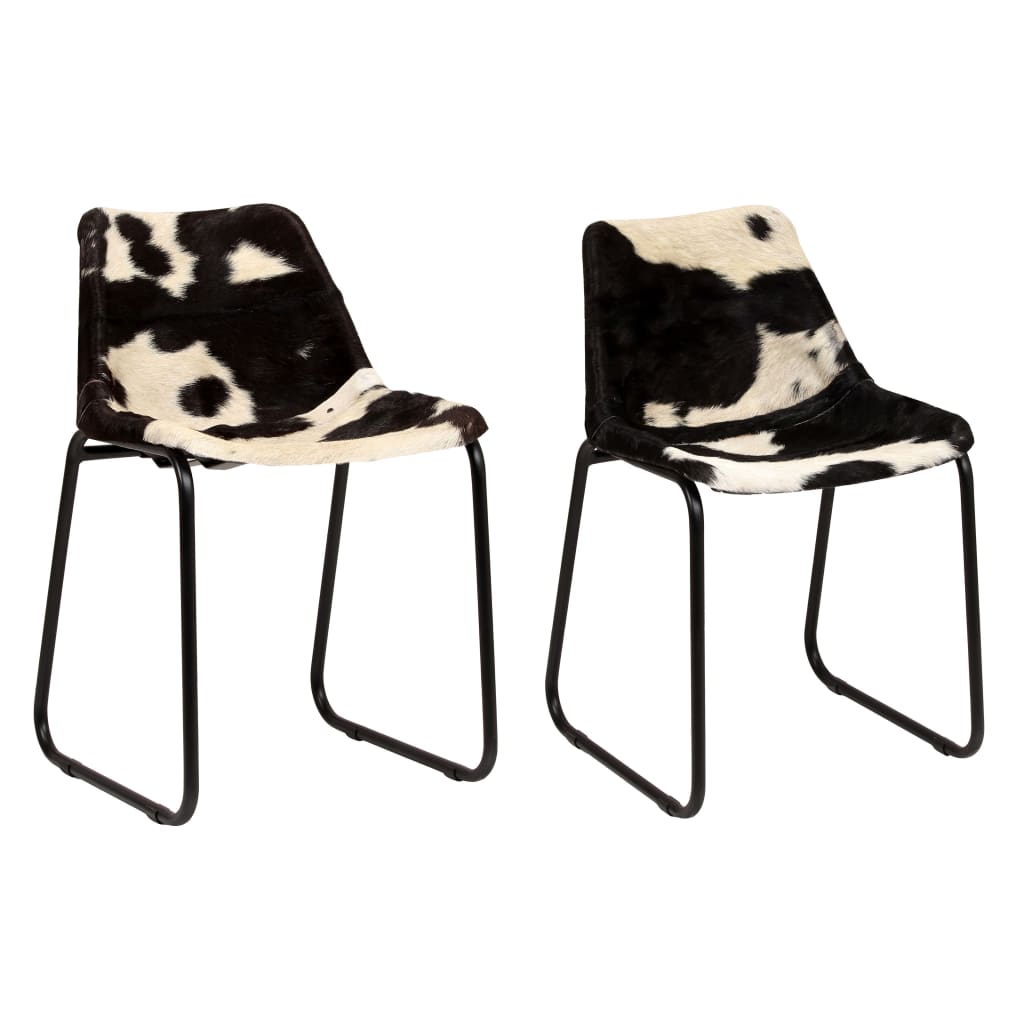 vidaXL Chaises de salle à manger 2 pcs. Cuir de chèvre véritable