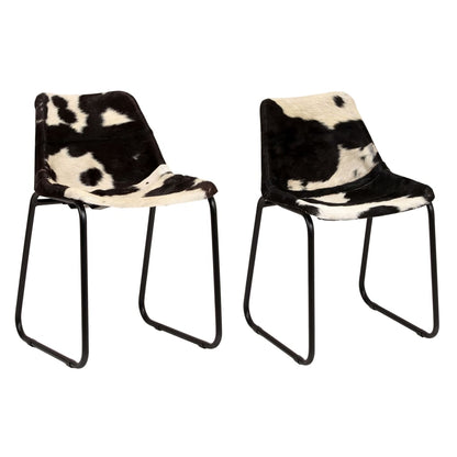 vidaXL Chaises de salle à manger 2 pcs. Cuir de chèvre véritable