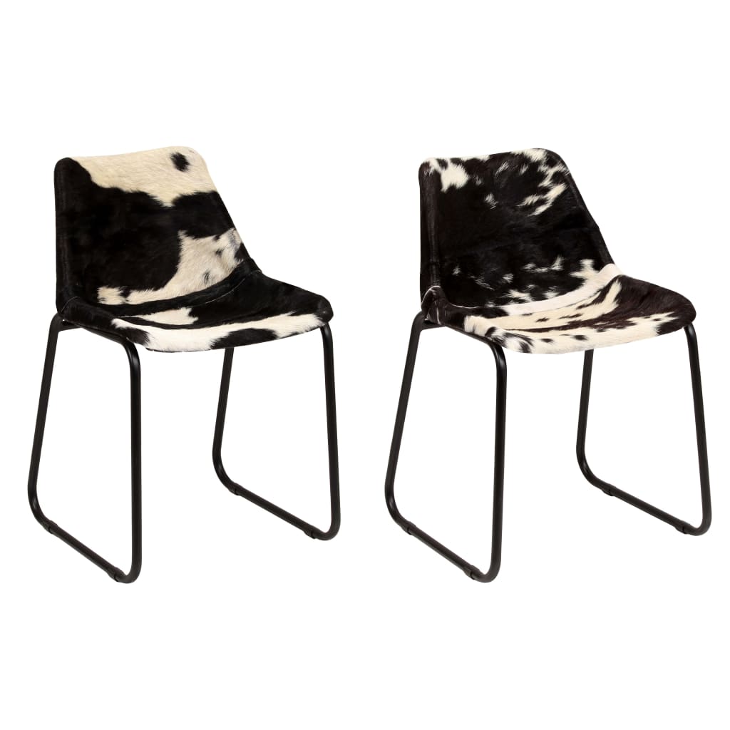 vidaXL Chaises de salle à manger 2 pcs. Cuir de chèvre véritable