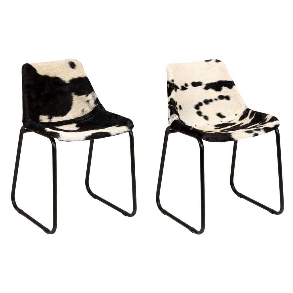 vidaXL Chaises de salle à manger 2 pcs. Cuir de chèvre véritable