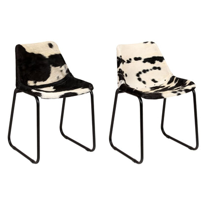 vidaXL Chaises de salle à manger 2 pcs. Cuir de chèvre véritable