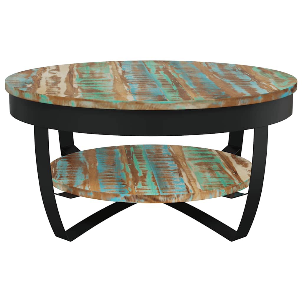 vidaXL Table basse avec rangement en bois de récupération massif 65x32 cm