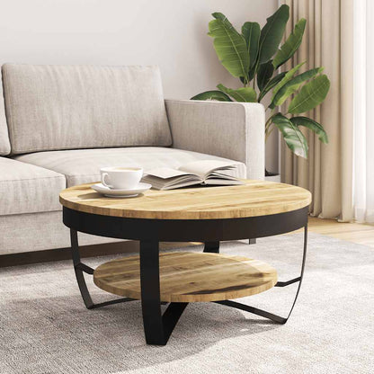 vidaXL Table basse en bois de manguier massif brut 65x32 cm