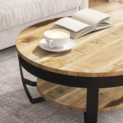 vidaXL Table basse en bois de manguier massif brut 65x32 cm