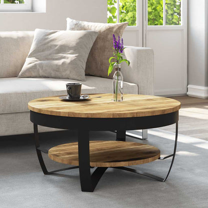 vidaXL Table basse en bois de manguier massif brut 65x32 cm