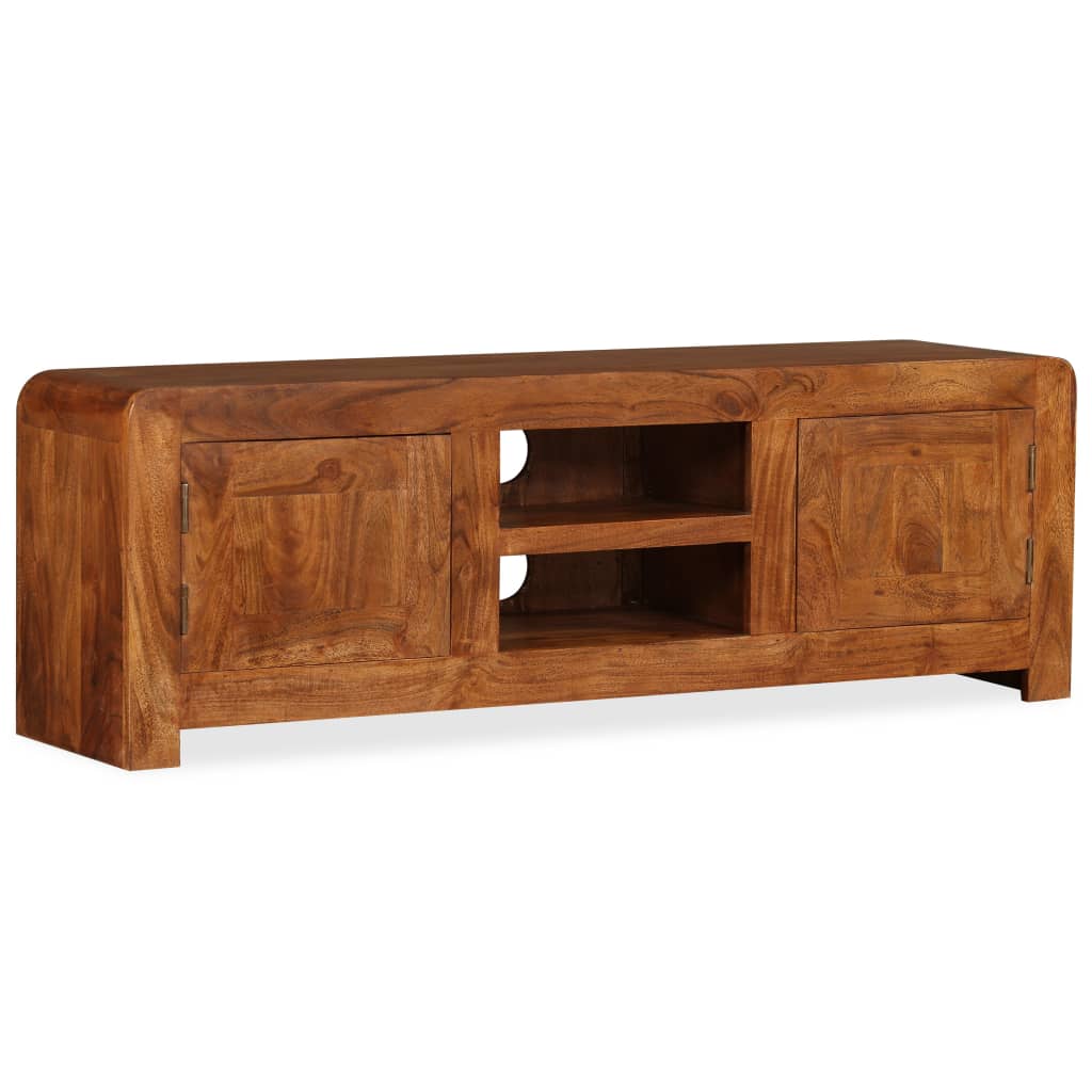 Meuble TV vidaXL en bois massif avec finition couleur miel 120x30x40 cm