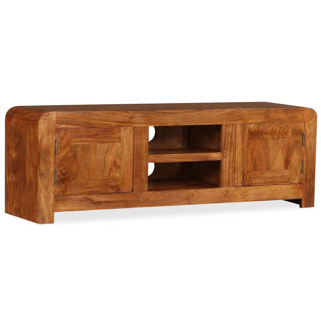 Meuble TV vidaXL en bois massif avec finition couleur miel 120x30x40 cm