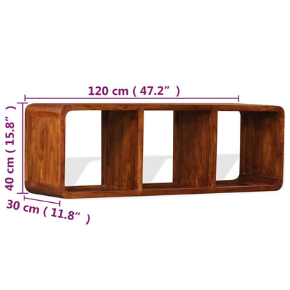 Meuble TV vidaXL en bois massif avec finition couleur miel 120x30x40 cm