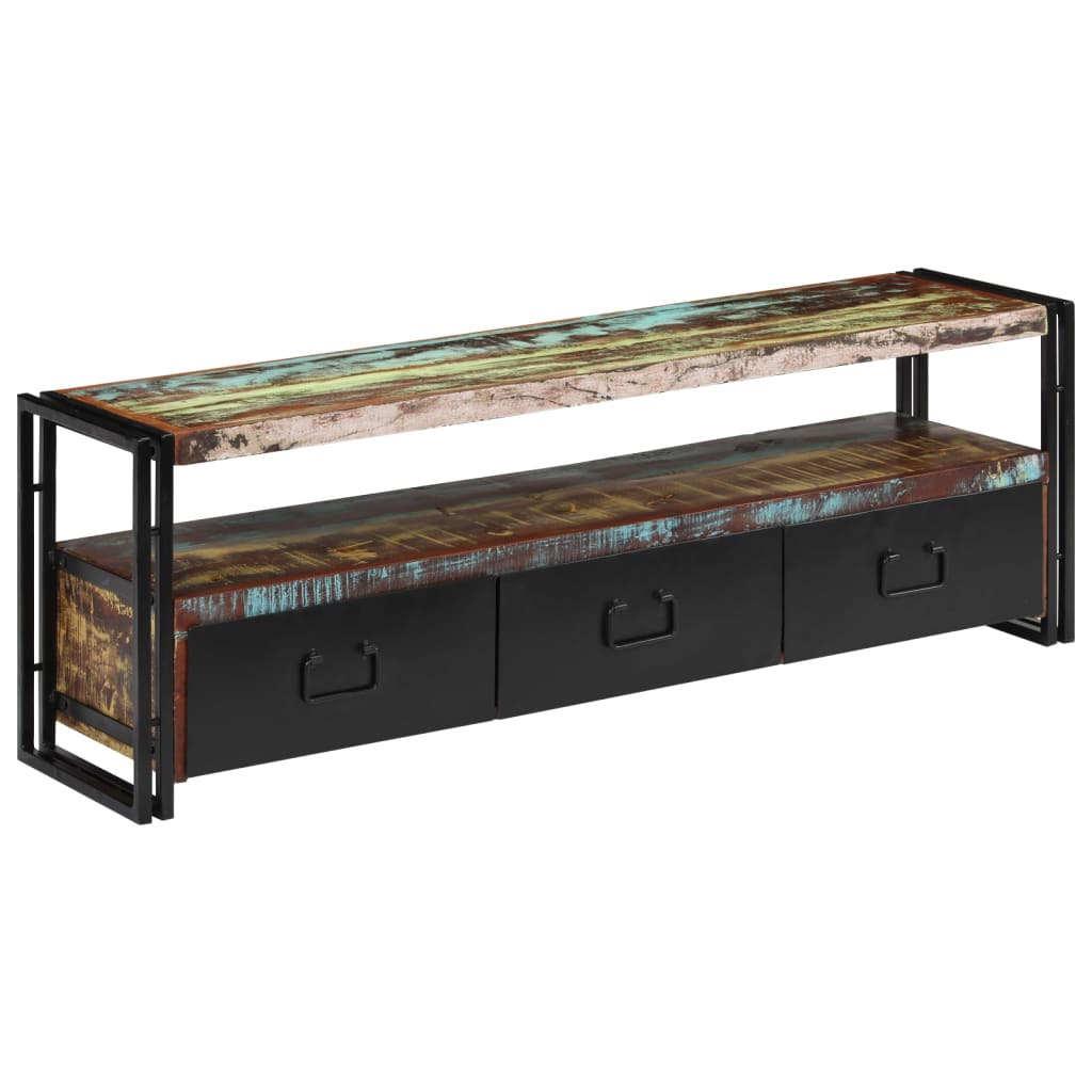 vidaXL Meuble TV en bois de récupération massif 120x30x40 cm