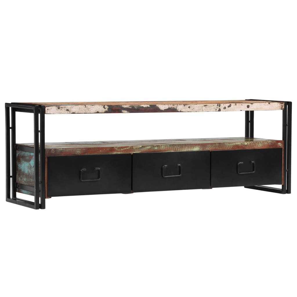 vidaXL Meuble TV en bois de récupération massif 120x30x40 cm