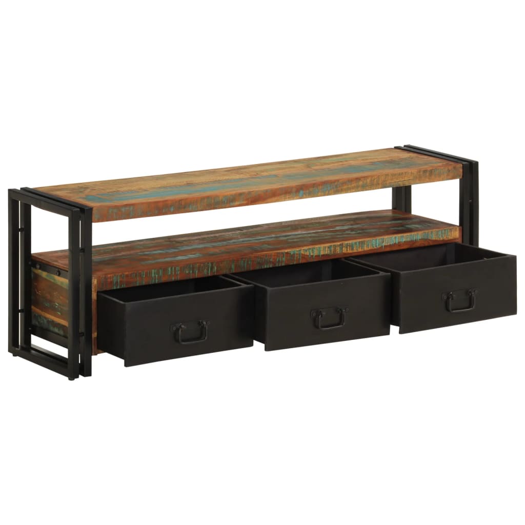 vidaXL Meuble TV en bois de récupération massif 120x30x40 cm