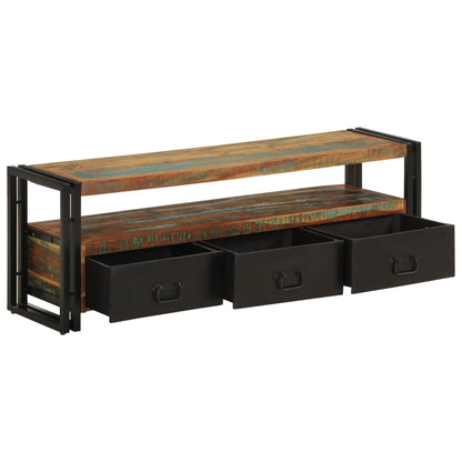 vidaXL Meuble TV en bois de récupération massif 120x30x40 cm