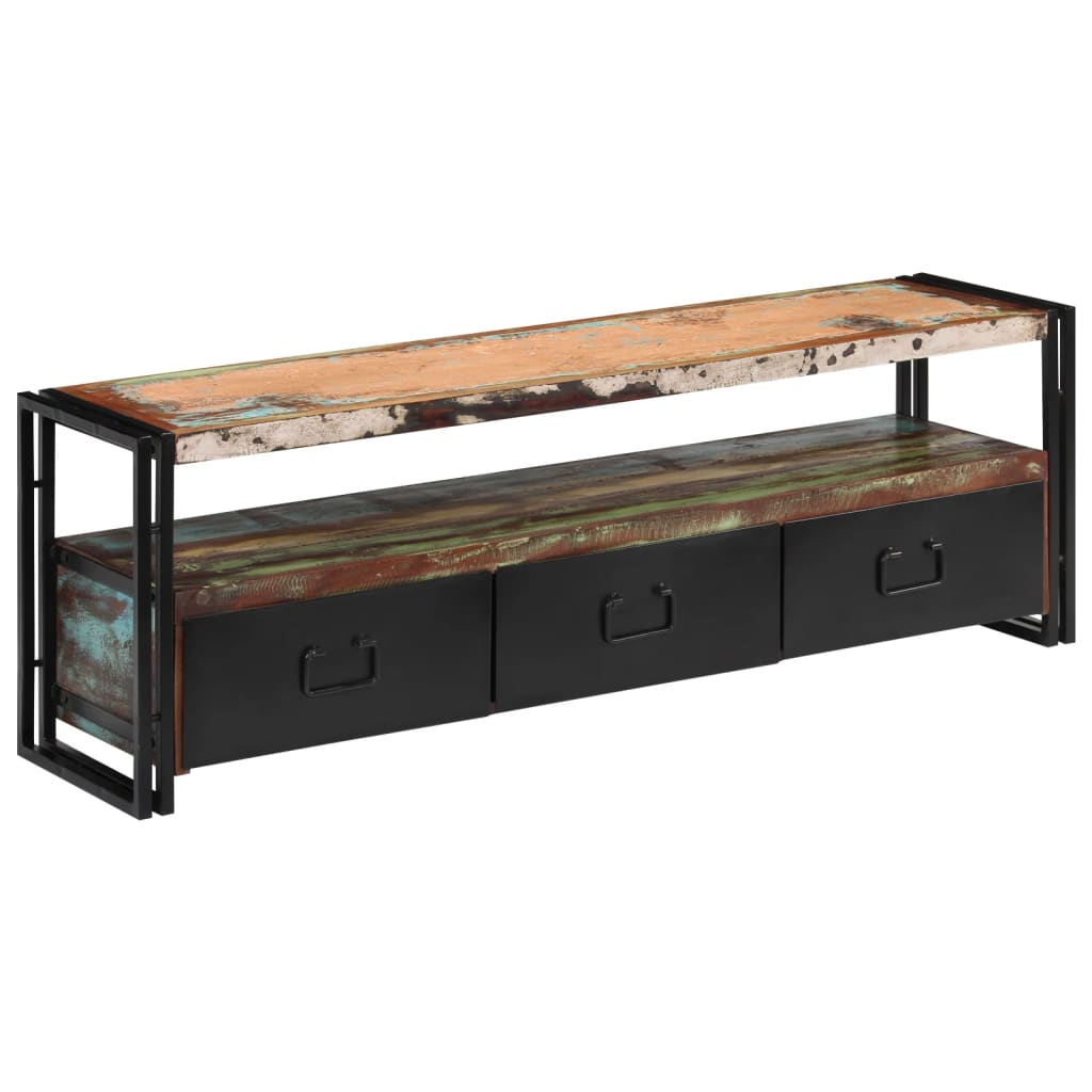 vidaXL Meuble TV en bois de récupération massif 120x30x40 cm