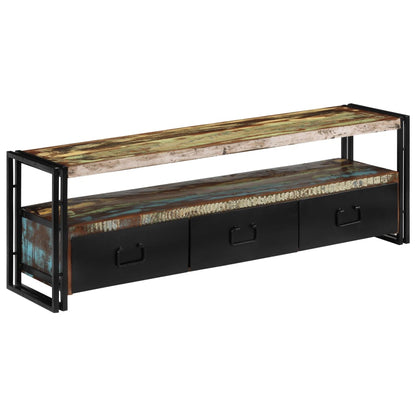 vidaXL Meuble TV en bois de récupération massif 120x30x40 cm