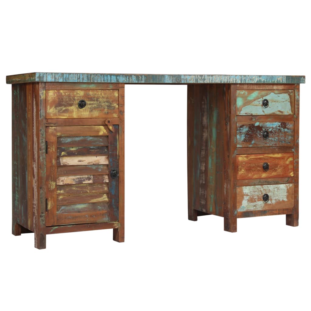vidaXL Schreibtisch Altholz Massiv 140x50x77 cm