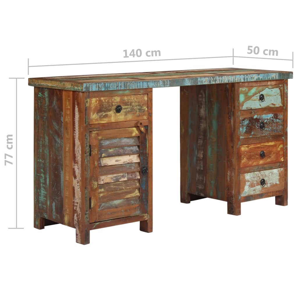 vidaXL Schreibtisch Altholz Massiv 140x50x77 cm